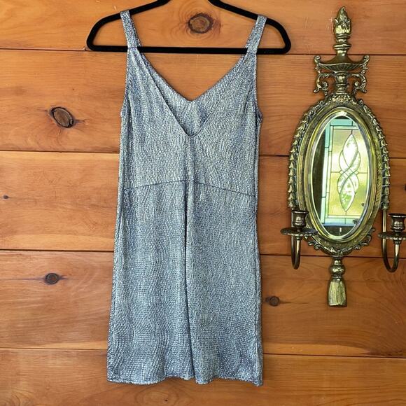 Mango Women's Silver Gray Sleeveless V-Neck Mini Dress Size XXS - Picture 5 of 7